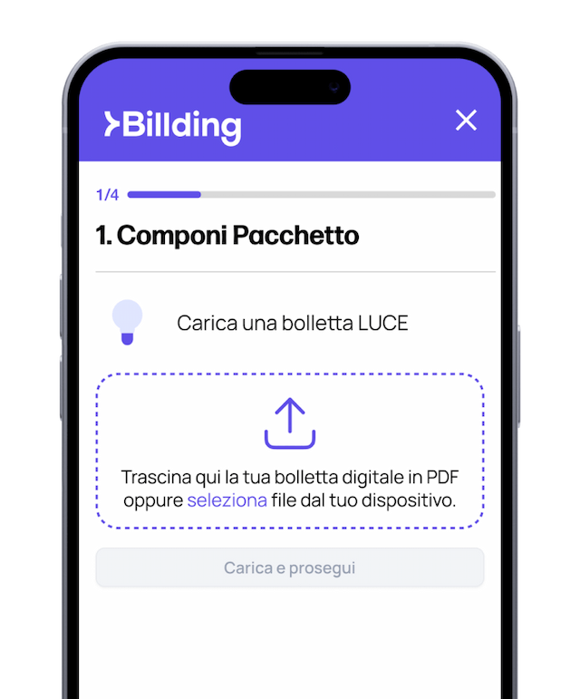 Carica la tua bolletta sull’app