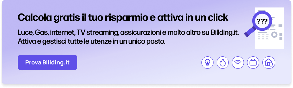 Calcola gratis il tuo risparmio con Billding